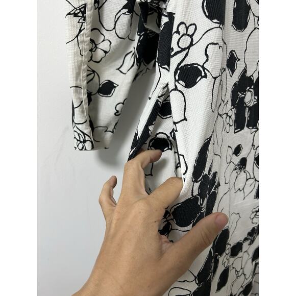 Vintage I Magnin House Dress Sleep Pajama David Brown Floral Small Oversized - Picture 7 of 11